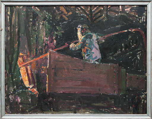 Аристова Ирина Фёдоровна. Завод «Серп и молот». Мартеновский цех. Этюд к портрету В. Клюева 